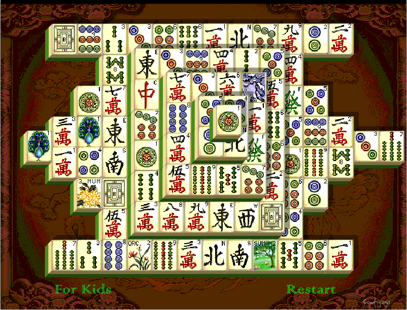 상하이 마작게임 플레이 화면