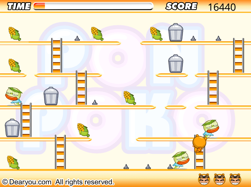 돌아온 너구리 게임화면