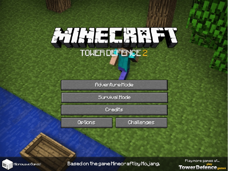 마인크래프트 타워디펜스2 게임 시작화면
