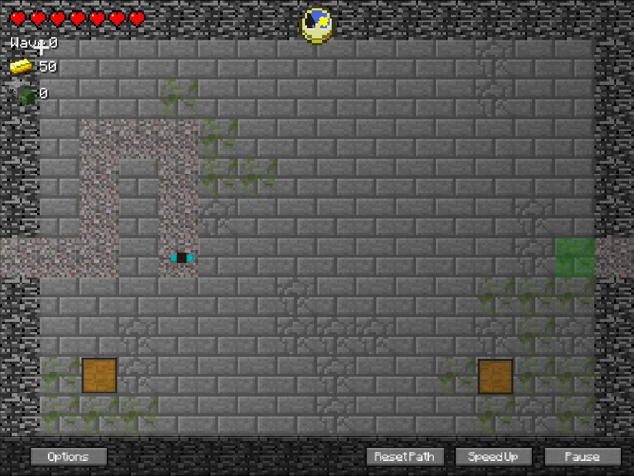 마인크래프트 타워디펜스2 게임 화면