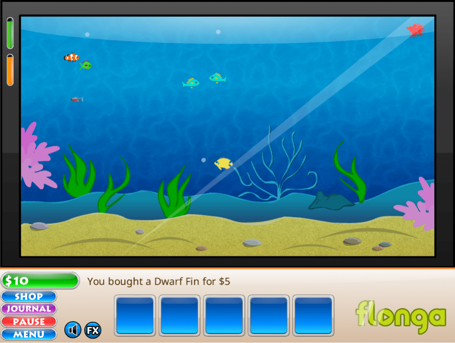 물고기 키우기 플레이 화면