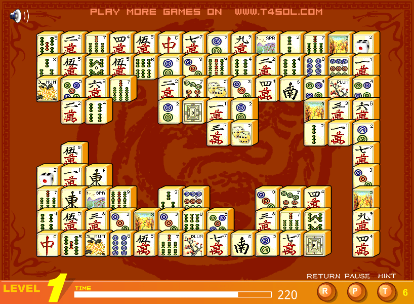 사천성 마작게임1 플레이 화면