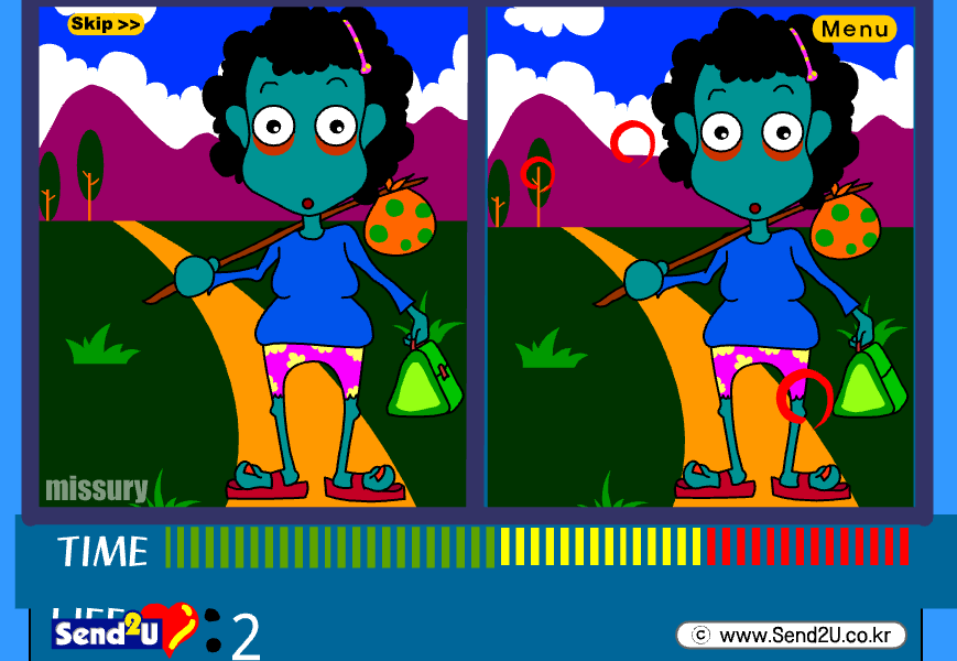 틀린그림찾기 게임화면