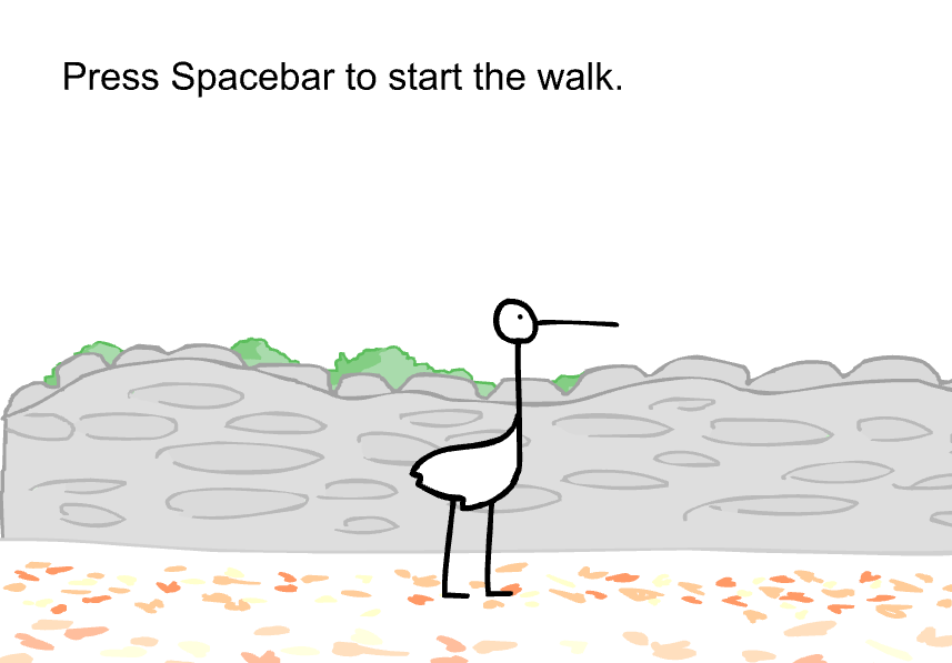 황새 오래 걷기 시작화면