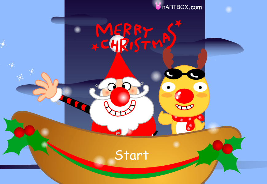 산타 테트리스 시작화면