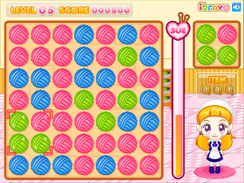슈의 알록달록 털실찾기 게임화면