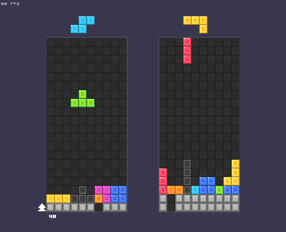 테트리스 블럭하트 게임화면